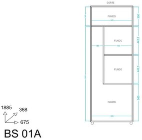 Armário 2 Portas área de Serviço Lavanderia BS 01  - Branco