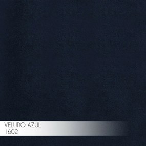 Banqueta Decorativa Rubel Base Preta Veludo Azul G41 - Gran Belo