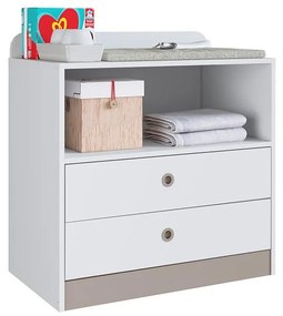 Berço Cama Com Cômoda Trocador E Escrivaninha Meu Fofinho - Branco