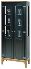 Cristaleira Laura 2 Portas cor Preto com Amendoa 180 cm - 62231 Sun House