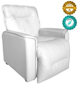 Poltrona do Papai Reclinável Orion Corano Branco - Sheep Estofados - Branco
