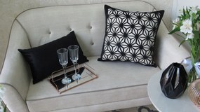 Capa Almofada Corte a Laser Provence Spin Preto 50x50cm