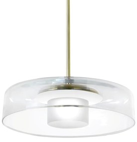 Pendente Bol Ø25,5X22Cm Vidro E Metal Alumínio 01Xled 5,5W 2700K - Old... (MARSALA, CRISTAL (Transparente))