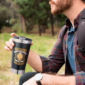 Copo Térmico Cerveja Não Engorda em Inox Com Tampa e Abridor Chopp
