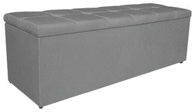 Calçadeira Estofada Manchester 140 cm Casal Suede Cinza - ADJ Decor