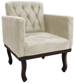 Poltrona Decorativa Classic Pés Luiz XV Linho - ADJ Decor