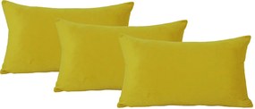 Conjunto 3 capas Almofadas Suede Amarelo 30x50 - LISO