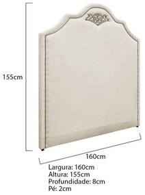 Kit Cabeceira e Calçadeira Queen Orlando P02 160 cm para cama Box Corano - ADJ Decor