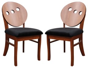 Kit 2 Cadeiras Decorativas Sala de Jantar Teseu Madeira Maciça Poliéster Preto/Imbuia G42 - Gran Belo