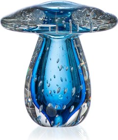Cogumelo Decorativo em Murano P - Aquamarine  Aquamarine