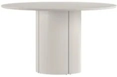 Mesa de Jantar Redonda 135cm 6 Lugares Flex Zuni Off N02 - Mpozenato -