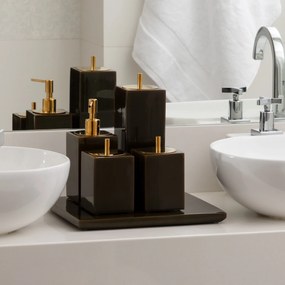 Conjunto Banheiro 5 Peças Davos Resina Marrom Esverdeado - Gold  Gold