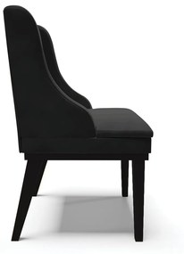Kit 02 Cadeiras de Jantar Liz Veludo Base Fixa Madeira Preto - D'Rossi - Preto