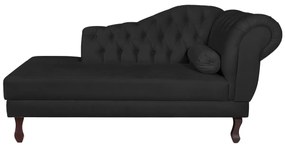 Recamier Diana 185cm Lado Esquerdo Suede Preto - ADJ Decor