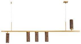 Pendente Hooder 120X05X33Cm Tubos Fixo Assimetricos Metal Aluminio 05X... (CAFÉ)