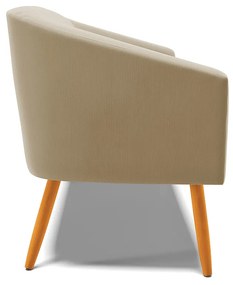 Namoradeira 02 Lugares Stella Suede Marrom Rato Pés Palito Castanho - D'Rossi