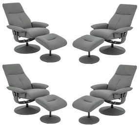 Kit 4 Poltronas de Massagem Arizona Giratória com Apoio de Pés e Reclinável Fendi G56 - Gran Belo