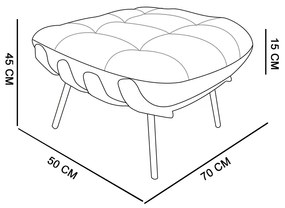 PUFF COSTELA COURO LEGITIMO BASE METAL P - Marrom