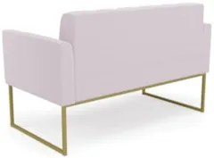 Sofá Namoradeira Base Industrial Dourado Ana Bouclé Rosê - Ibiza