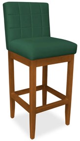 Kit 4 Banquetas Alta Sueli Base Madeira Maciça Estofada Suede Verde Bandeira