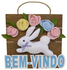 Enfeite Placa Decorativa Coelho 30x20x1 Cm - D'Rossi