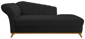 Recamier Vanessa 140cm Lado Direito Corano Preto - ADJ Decor