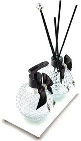 Kit Lavabo Luxo Saboneteira e Difusor de Varetas Vidro 270ml - Com bandeja