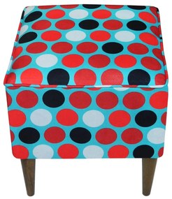 Puff Quadrado Milão Suprema em Suede com Pés Palito - Bolas