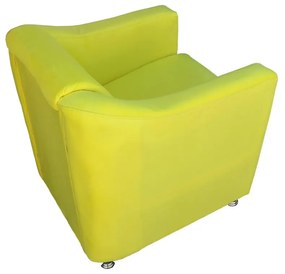Poltrona Decorativa Cecilia Suede Amarelo