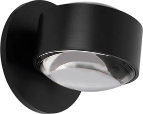 Arandela Led Vidro Alumínio Preto 8w 75° 3000k Effect
