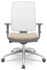 Cadeira Brizza Diretor Grafite Tela Branca com Assento Poliester Fendi Base Autocompensador Aluminio - 65818 Sun House