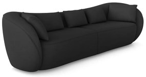Sofá Bipartido Sala de Estar Diamond 272cm com Almofadas Soltas Veludo Preto G52 - Gran Belo