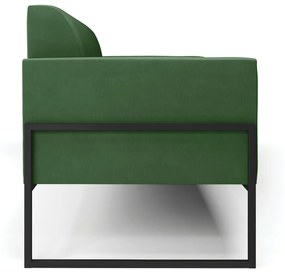 Sofá Namoradeira Base Industrial Alta Preto Marisa Suede D03 - DRossi - Verde