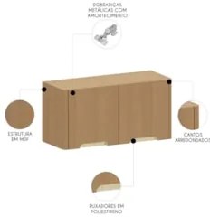 Armário de Cozinha Aéreo Para Geladeira 80cm Marina Freijó L01 - Mpoze