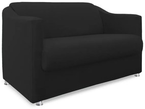 Namoradeira Cecilia 2 Lugares Suede Preto 1,20 m Decorativa Sala Recepção