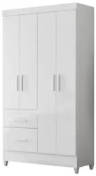 Guarda Roupa Solteiro Sobral 4 Portas Branco/Rosa/Azul/Lilás - Moval