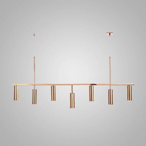 Pendente Retangular Tubos Irregular 130X5X59Cm Metal 07Xmr11 | Old Art... (COBRE FOSCO)