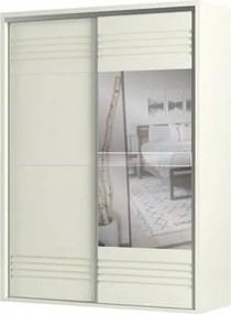 Roupeiro Menfis 2 Portas com Espelho cor Off White 180cm - 66682 Sun House