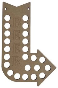 Quadro Decorativo Porta Tampinhas MDF Cru 40x26 Seta Beer - D'Rossi