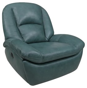 Poltrona do Papai Sala de Cinema Reclinável Carrie Manual Glider Giratória Couro Azul Turquesa Manchado G40 - Gran Belo