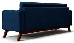 Sofá 150 cm 2 Lugares Sandero C-304 Veludo Azul Marinho - Domi
