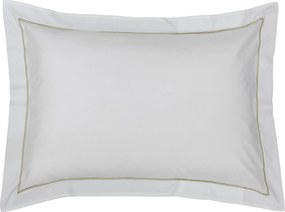Jogo 2 Fronhas Kacyumara 300 Fios Festoné Lázio - Branco e Gold  50 x 70 cm
