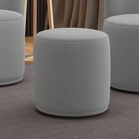 Puff Redondo Orgânico para Sala Malu Suede M11 - D'Rossi - Cinza