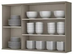 Armário Aéreo 120cm 3 Portas de Vidro Connect Duna/Cristal - Henn