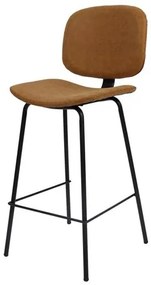 Banqueta Ally Courino Caramelo com Base Aço Preto 102cm - 47346 Sun House