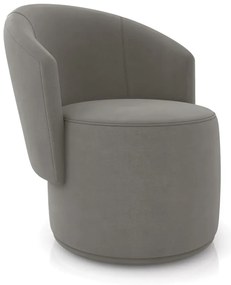 Poltrona Decorativa Orgânica Fixa para Sala Malu Suede M11 - D'Rossi - Grafite