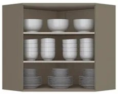 Armário Aéreo Canto Oblíquo 2 Portas 100% MDF Connect Duna/Cristal - H