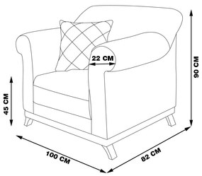 Kit 2 Poltronas Decorativas com 2 Almofadas Armstrong Veludo Marrom G63 - Gran Belo