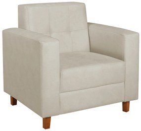 Poltrona Decorativa Denver Linho Bege - ADJ Decor