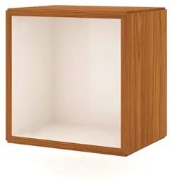 Nicho Quadrado Emily cor Freijo com Off White Brilho 33 cm (LARG) - 56535 Sun House
